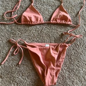NWOT PEACH TRIANGLE BIKINI